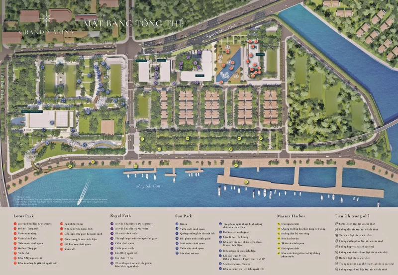Mặt bằng tiện ích Grand Marina Saigon
