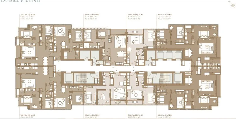 Mặt bằng layout tòa Lake Grand Marina