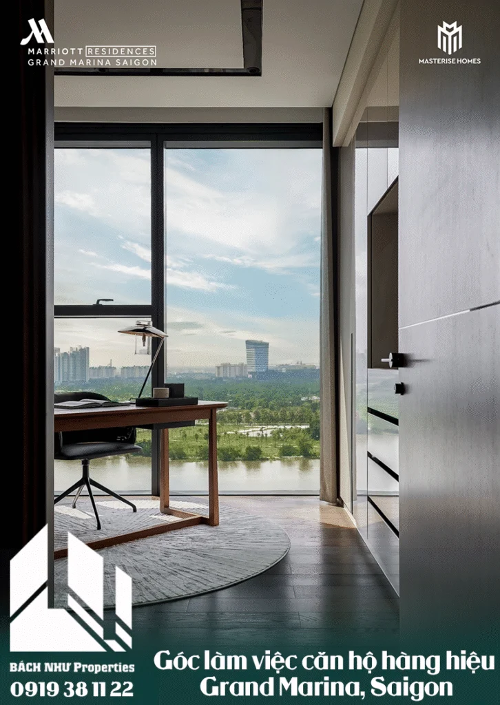 Góc làm việc căn hộ hàng hiệu Grand Marina - Bách Như Properties