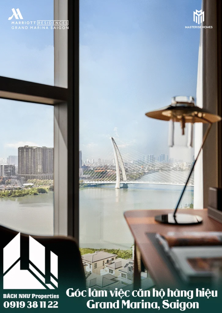 Góc làm việc căn hộ hàng hiệu Grand Marina - Bách Như Properties